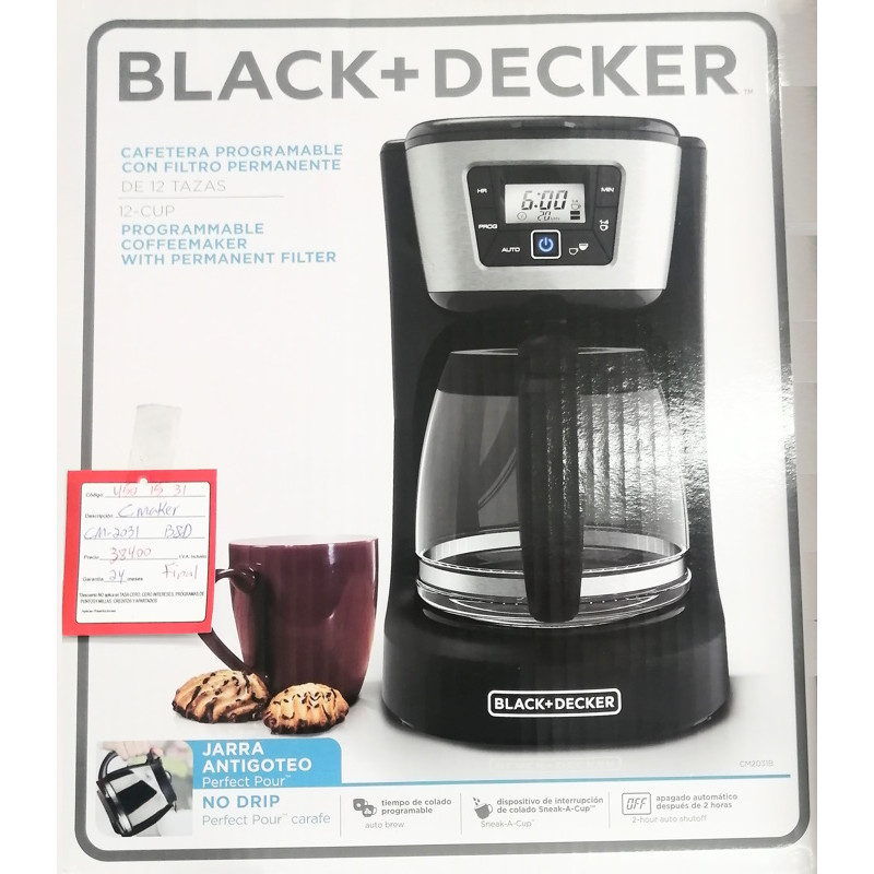 Black And Decker 12 Cup Programmable Coffee Maker with Permanent